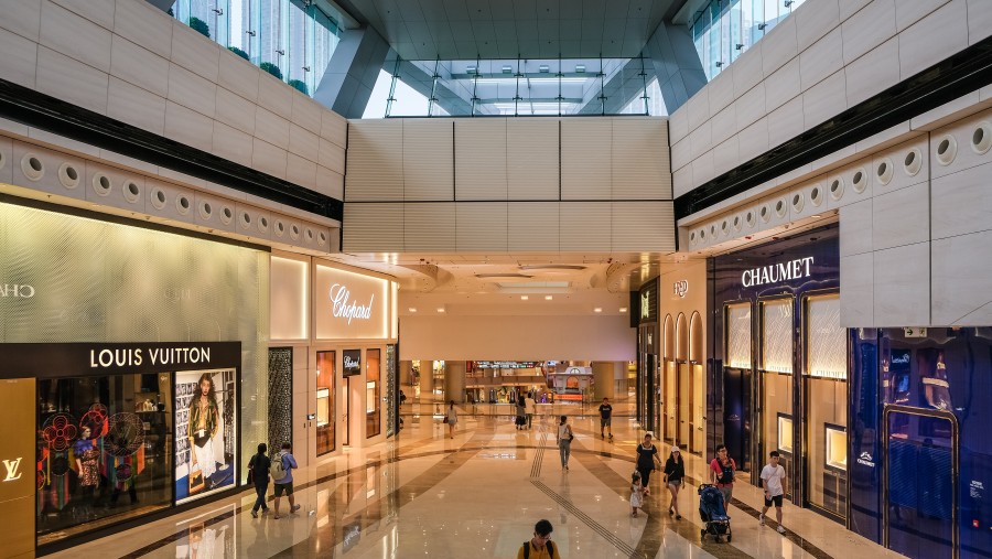 Shopping mall with luxury brands